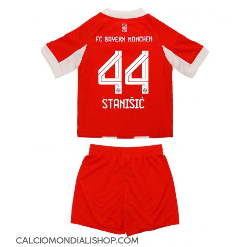Maglie da calcio Bayern Munich Josip Stanisic #44 Prima Maglia Bambino 2025-26 Manica Corta (+ Pantaloni corti)